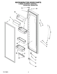 06 - Refrigerator Door Parts parts for Whirlpool Refrigerator EC3JHAXRL11 from AppliancePartsPros.com