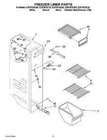 04 - Freezer Liner Parts parts for Whirlpool Refrigerator ED5FHEXSB02 from AppliancePartsPros.com