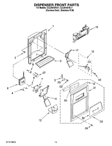 08 - Dispenser Front Parts parts for Whirlpool Refrigerator EC3JHAXRL11 from AppliancePartsPros.com