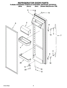06 - Refrigerator Door Parts parts for Whirlpool Refrigerator ED5FHEXST02 from AppliancePartsPros.com