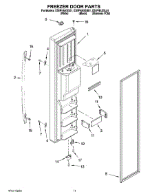 07 - Freezer Door Parts parts for Whirlpool Refrigerator ES5PHAXSB01 from AppliancePartsPros.com