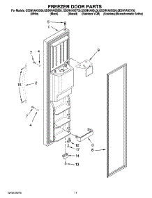 07 - Freezer Door Parts parts for Whirlpool Refrigerator GD5NVAXSL00 from AppliancePartsPros.com
