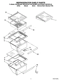 03 - Refrigerator Shelf Parts parts for Whirlpool Refrigerator ED2FHEXSS02 from AppliancePartsPros.com