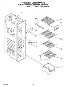 04 - Freezer Liner Parts parts for Whirlpool Refrigerator ED5VHEXTL00 from AppliancePartsPros.com