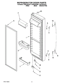 06 - Refrigerator Door Parts parts for Whirlpool Refrigerator ES5PHAXSQ01 from AppliancePartsPros.com