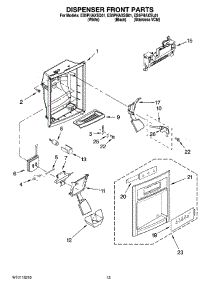 08 - Dispenser Front Parts parts for Whirlpool Refrigerator ES5PHAXSQ01 from AppliancePartsPros.com