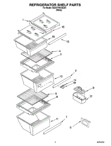 03 - Refrigerator Shelf Parts parts for Whirlpool Refrigerator 6ED2FHKXSQ00 from AppliancePartsPros.com