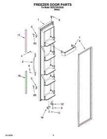 06 - Freezer Door Parts parts for Whirlpool Refrigerator 6ED2FHKXSQ00 from AppliancePartsPros.com