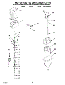 05 - Motor And Ice Container Parts parts for Whirlpool Refrigerator ED2FHAXSQ03 from AppliancePartsPros.com