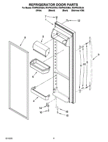 06 - Refrigerator Door Parts parts for Whirlpool Refrigerator ED2FHAXSQ03 from AppliancePartsPros.com