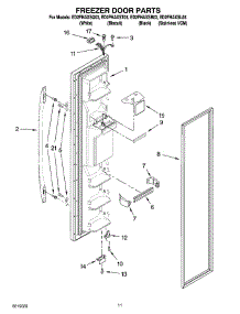 07 - Freezer Door Parts parts for Whirlpool Refrigerator ED2FHAXSQ03 from AppliancePartsPros.com