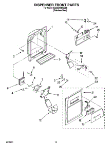 08 - Dispenser Front Parts parts for Whirlpool Refrigerator 6GD2SHGXSS00 from AppliancePartsPros.com
