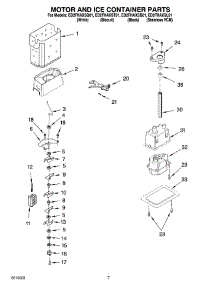 05 - Motor And Ice Container Parts parts for Whirlpool Refrigerator ED2FHAXSL01 from AppliancePartsPros.com