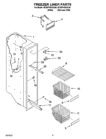 04 - Freezer Liner Parts parts for Whirlpool Refrigerator 6ED2FHGXSQ00 from AppliancePartsPros.com