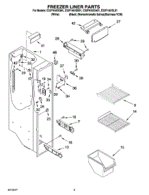 04 - Freezer Liner Parts parts for Whirlpool Refrigerator ES2FHAXSA01 from AppliancePartsPros.com