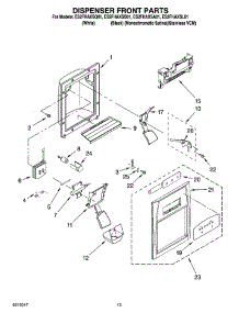08 - Dispenser Front Parts parts for Whirlpool Refrigerator ES2FHAXSA01 from AppliancePartsPros.com