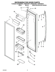 06 - Refrigerator Door Parts parts for Whirlpool Refrigerator GC5NHAXST01 from AppliancePartsPros.com