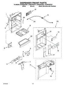 08 - Dispenser Front Parts parts for Whirlpool Refrigerator GC5NHAXST01 from AppliancePartsPros.com