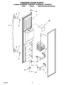 07 - Freezer Door Parts parts for Whirlpool Refrigerator GC5NHAXSQ01 from AppliancePartsPros.com