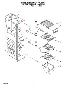04 - Freezer Liner Parts parts for Whirlpool Refrigerator ED5HBEXTQ00 from AppliancePartsPros.com