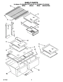 05 - Shelf Parts, Optional Parts parts for Whirlpool Refrigerator ET1LFKXKB07 from AppliancePartsPros.com