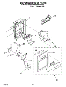 08 - Dispenser Front Parts parts for Whirlpool Refrigerator 7GS6SHEXPQ02 from AppliancePartsPros.com