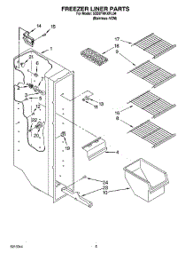 04 - Freezer Liner Parts parts for Whirlpool Refrigerator 5ED2FHKXRL04 from AppliancePartsPros.com