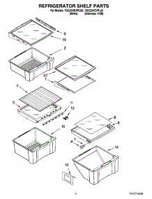 03 - Refrigerator Shelf Parts parts for Whirlpool Refrigerator 7GS2SHEXPQ02 from AppliancePartsPros.com