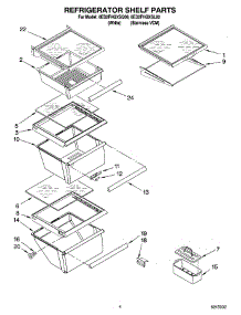 03 - Refrigerator Shelf Parts parts for Whirlpool Refrigerator 6ED2FHGXSL00 from AppliancePartsPros.com