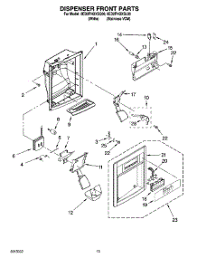 09 - Dispenser Front Parts parts for Whirlpool Refrigerator 6ED2FHGXSL00 from AppliancePartsPros.com