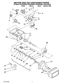 05 - Motor And Ice Container Parts parts for Whirlpool Refrigerator ED2GHEXNL04 from AppliancePartsPros.com