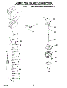 05 - Motor And Ice Container Parts parts for Whirlpool Refrigerator ES2FHAXSB01 from AppliancePartsPros.com
