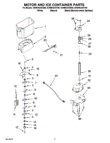 05 - Motor And Ice Container Parts parts for Whirlpool Refrigerator GD5NHAXSY00 from AppliancePartsPros.com