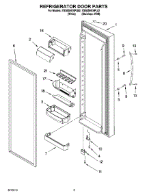 06 - Refrigerator Door Parts parts for Whirlpool Refrigerator 7GS6SHEXPL02 from AppliancePartsPros.com