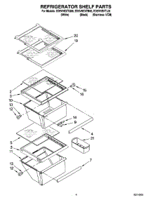 03 - Refrigerator Shelf Parts parts for Whirlpool Refrigerator ED5VHEXTQ00 from AppliancePartsPros.com