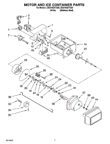 05 - Motor And Ice Container Parts parts for Whirlpool Refrigerator ED5HHGXTQ00 from AppliancePartsPros.com
