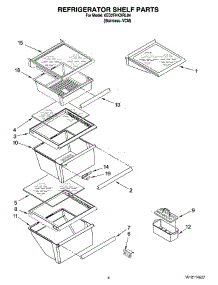 03 - Refrigerator Shelf Parts parts for Whirlpool Refrigerator 6ED2FHKXRL04 from AppliancePartsPros.com
