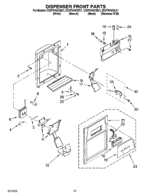 08 - Dispenser Front Parts parts for Whirlpool Refrigerator ED2FHAXSQ01 from AppliancePartsPros.com