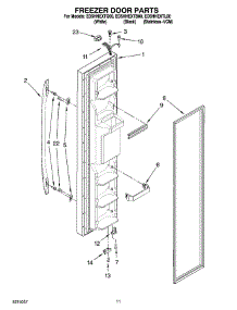 07 - Freezer Door Parts parts for Whirlpool Refrigerator ED5HHEXTQ00 from AppliancePartsPros.com