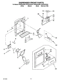 08 - Dispenser Front Parts parts for Whirlpool Refrigerator ED2FHAXSB03 from AppliancePartsPros.com