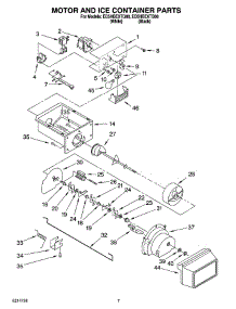 05 - Motor And Ice Container Parts parts for Whirlpool Refrigerator ED5HBEXTB00 from AppliancePartsPros.com