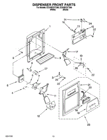 08 - Dispenser Front Parts parts for Whirlpool Refrigerator ED5HBEXTB00 from AppliancePartsPros.com
