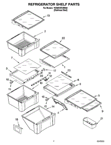03 - Refrigerator Shelf Parts parts for Whirlpool Refrigerator 7GS6SHEXMS02 from AppliancePartsPros.com