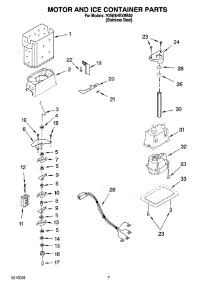 05 - Motor And Ice Container Parts parts for Whirlpool Refrigerator 7GS6SHEXMS02 from AppliancePartsPros.com