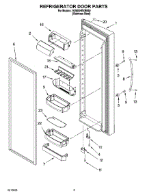 06 - Refrigerator Door Parts parts for Whirlpool Refrigerator 7GS6SHEXMS02 from AppliancePartsPros.com