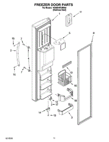 07 - Freezer Door Parts parts for Whirlpool Refrigerator 7GS6SHEXMS02 from AppliancePartsPros.com