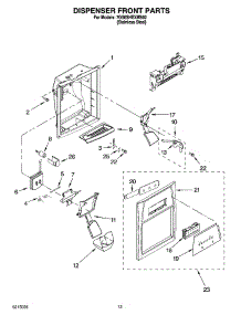 08 - Dispenser Front Parts parts for Whirlpool Refrigerator 7GS6SHEXMS02 from AppliancePartsPros.com