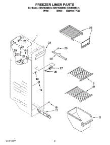 04 - Freezer Liner Parts parts for Whirlpool Refrigerator ED5VHGXMQ15 from AppliancePartsPros.com