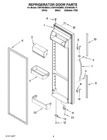 06 - Refrigerator Door Parts parts for Whirlpool Refrigerator ED5VHGXMQ15 from AppliancePartsPros.com
