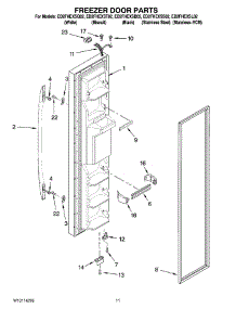 07 - Freezer Door Parts parts for Whirlpool Refrigerator ED2FHEXST02 from AppliancePartsPros.com